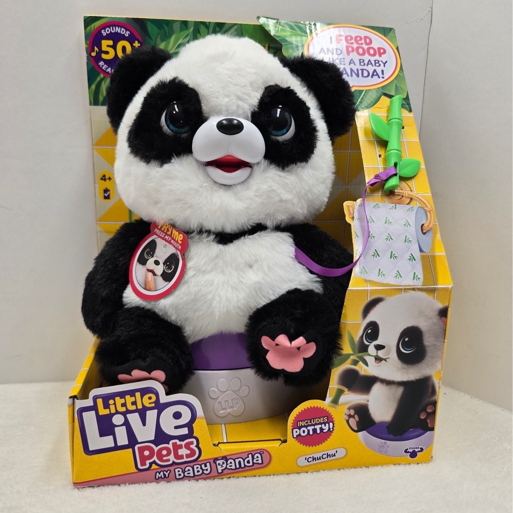 Little Live Pets My Baby Panda ChuChu Interactive Plush Toy Black White NIB